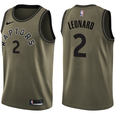 Nike Toronto Raptors #2 Kawhi Leonard Green NBA Swingman Salute to Service Jersey Men's